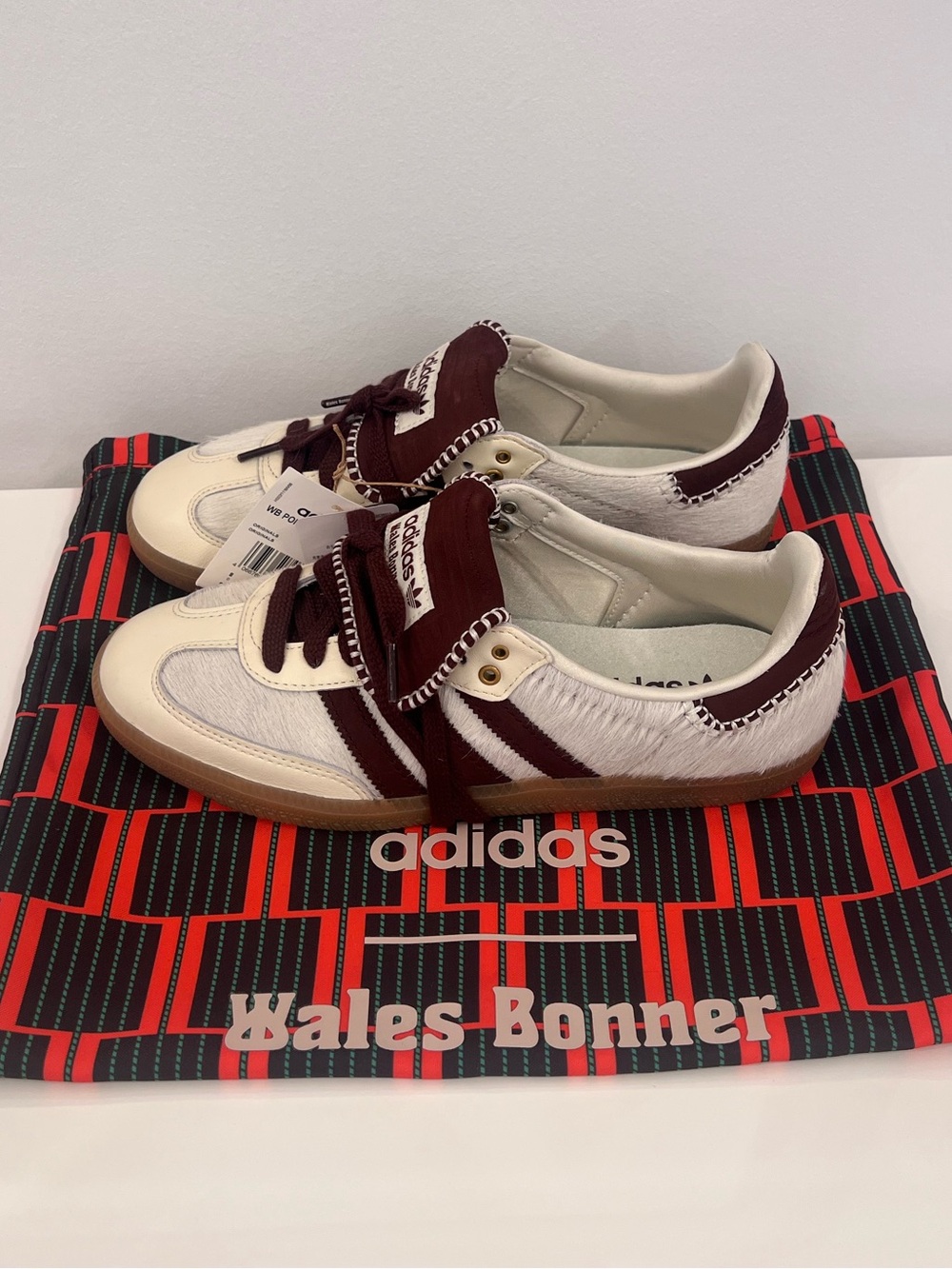 Wales Bonner Adidas Samba pony hair tonal sneakers - Picture 2 of 10